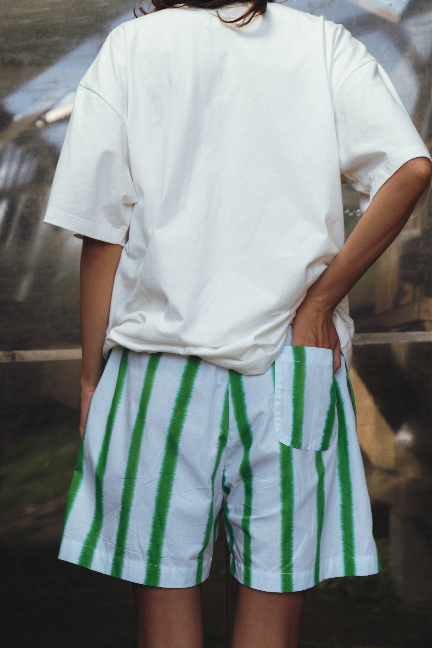 Striped Blue Green Shorts