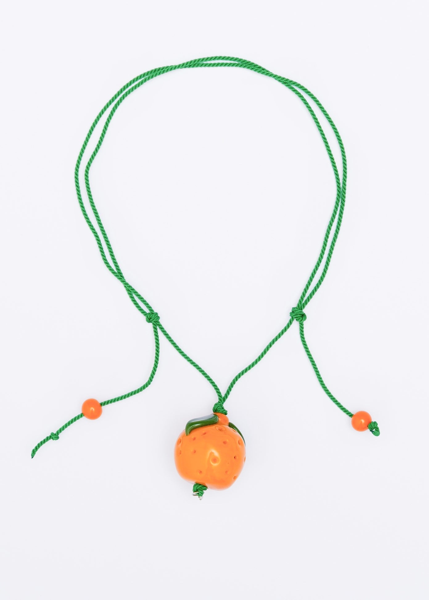 Orange Glass Pendant Necklace