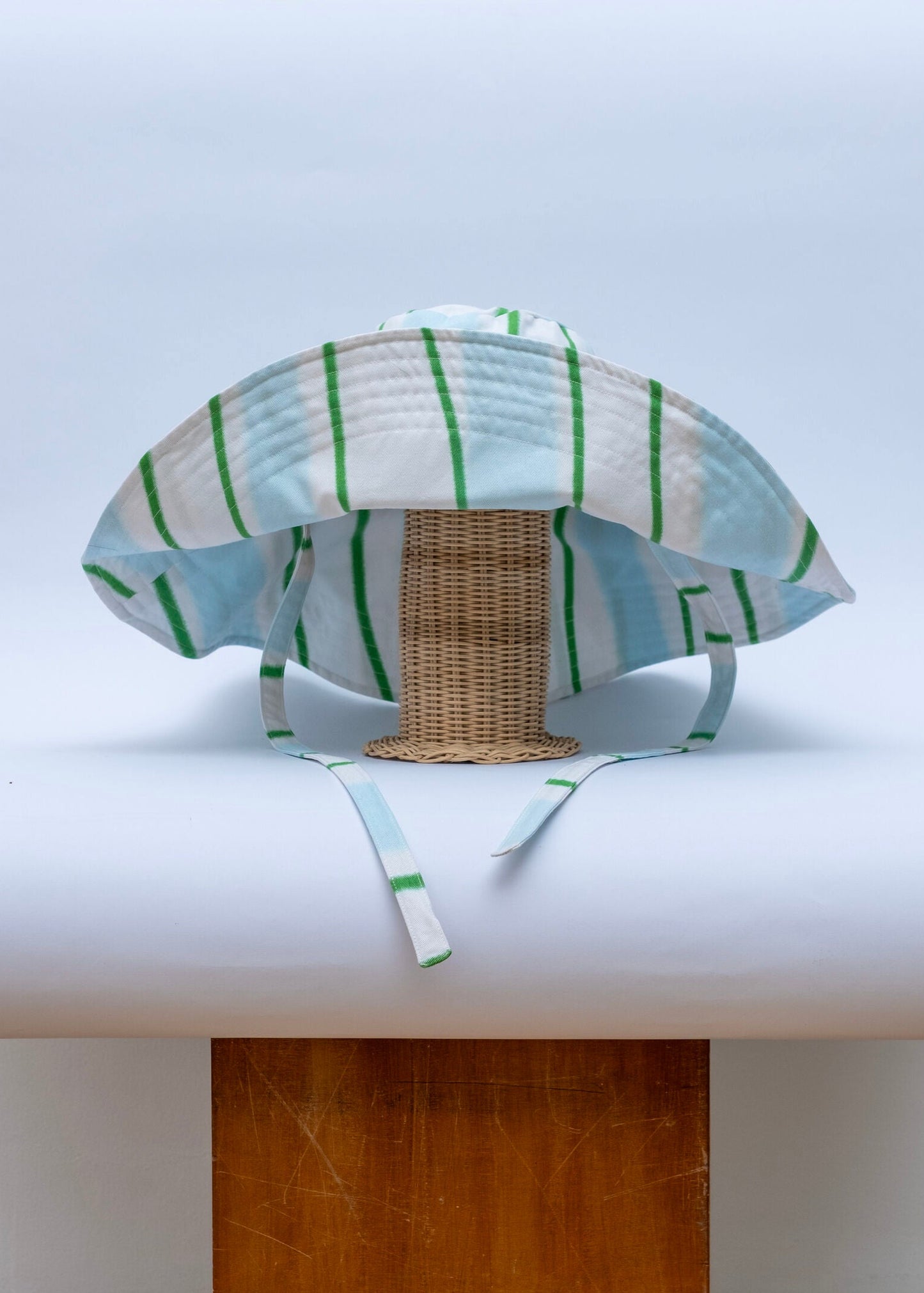 Striped Bucket Hat Green Sky Blue