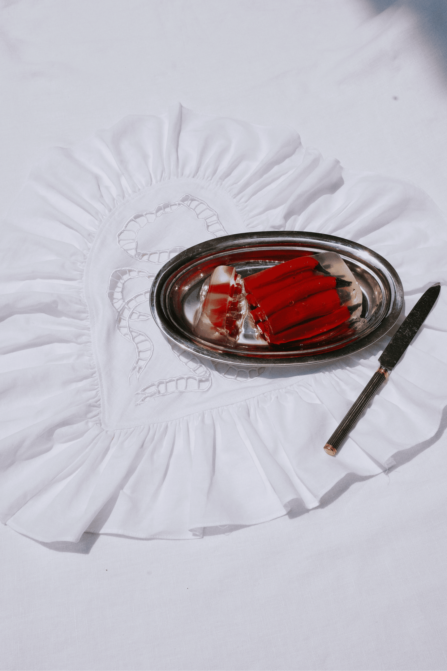 Heart Ruffle Linen Napkin