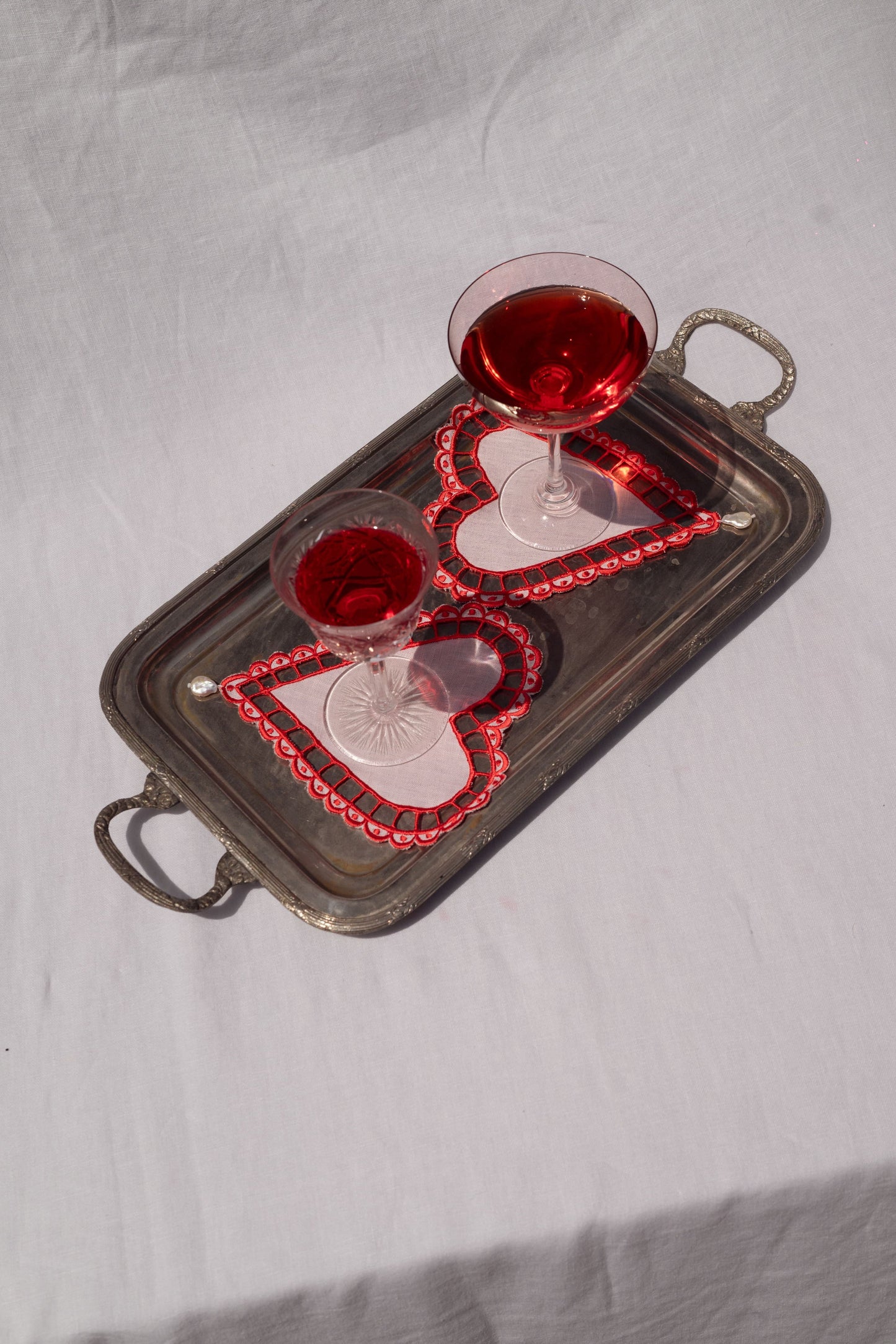 Heart Cocktail Napkins Set of 2