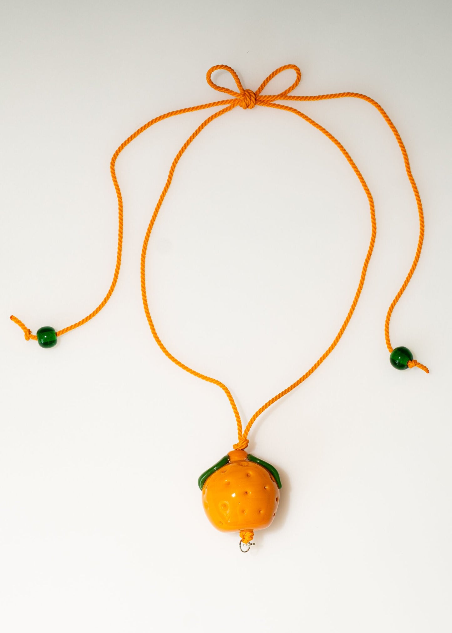Orange Glass Pendant Necklace