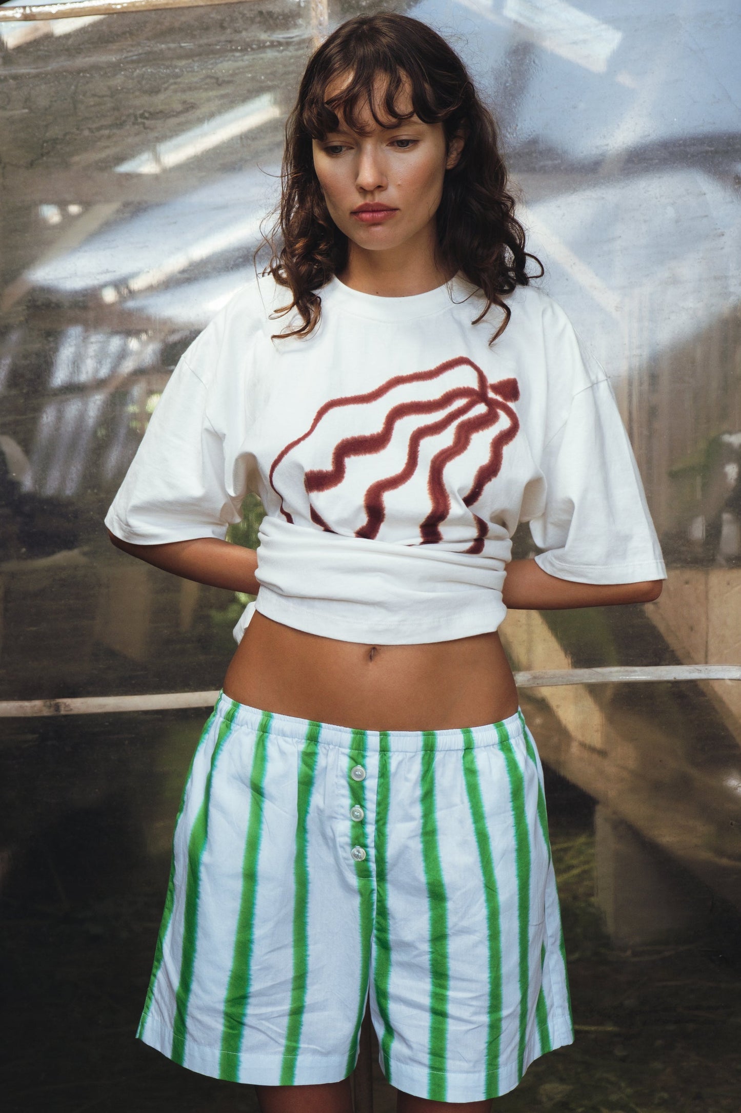 Striped Blue Green Shorts