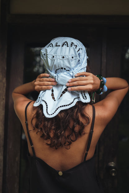 Blue Tomatoes & Peas Cotton Scarf