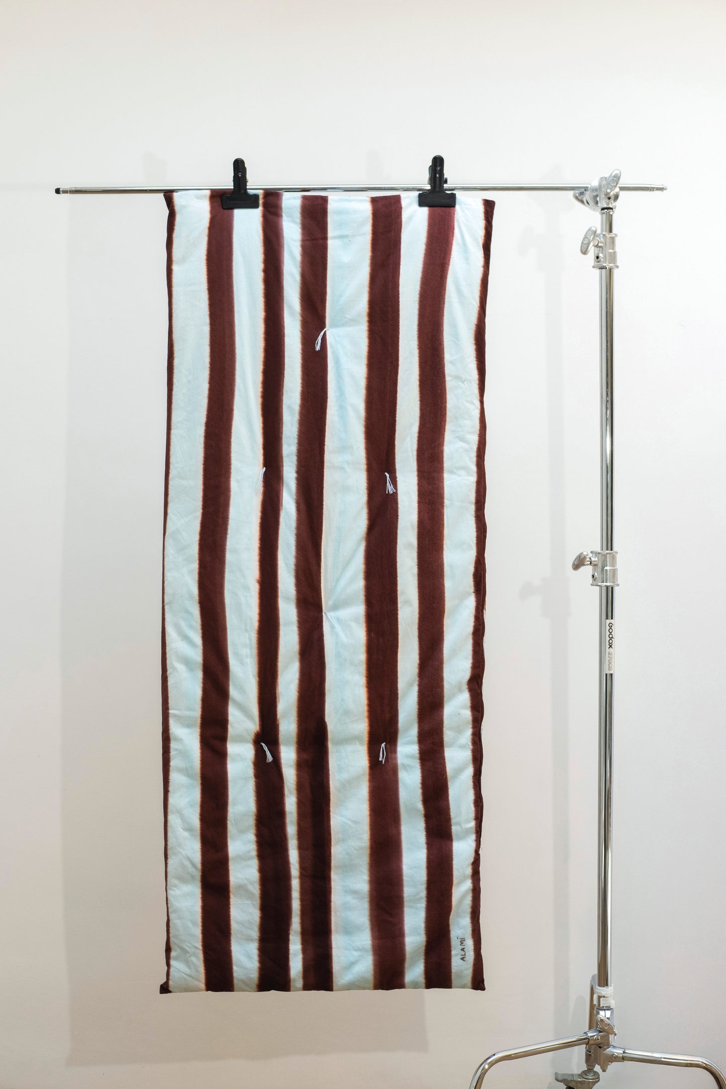 Striped Mattress and Pillow Cover Set Blue Brown