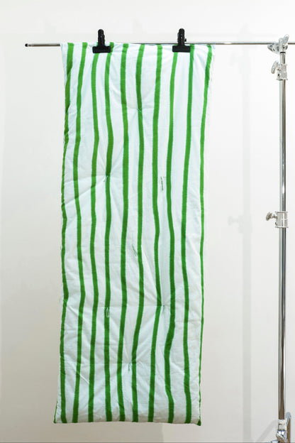 Striped Mattress and Pillow Cover Set Blue Green