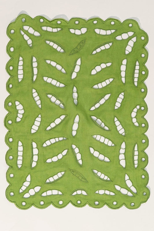 Green Pea Embroidery Napkin