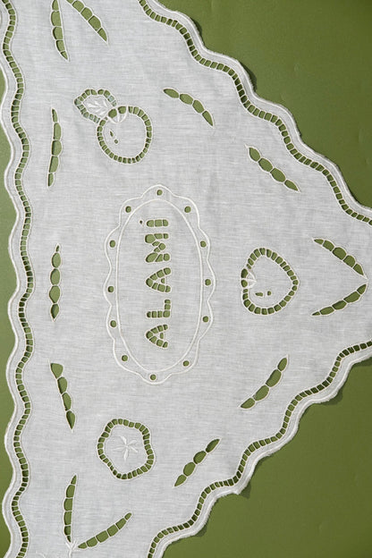 Of-White Tomatoes & Peas Linen Scarf