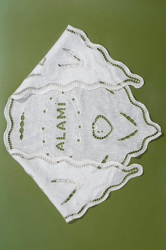 Of-White Tomatoes & Peas Linen Scarf