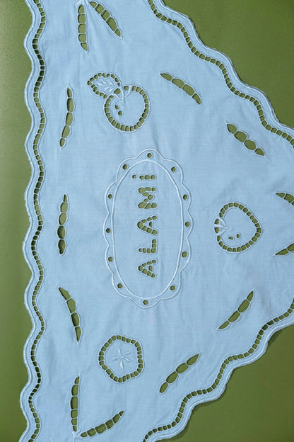 Blue Tomatoes & Peas Cotton Scarf