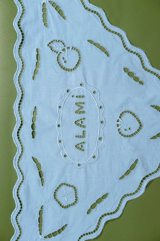 Blue Tomatoes & Peas Cotton Scarf