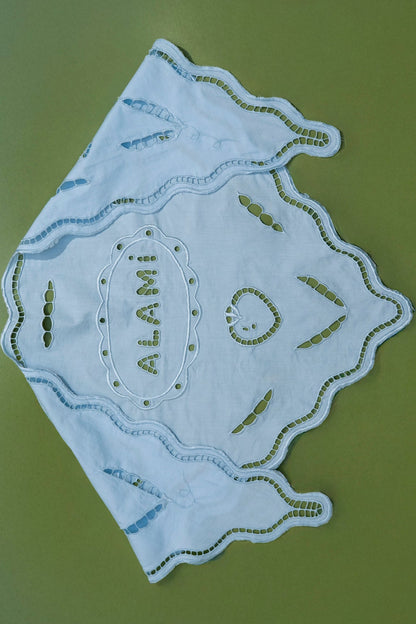 Blue Tomatoes & Peas Cotton Scarf