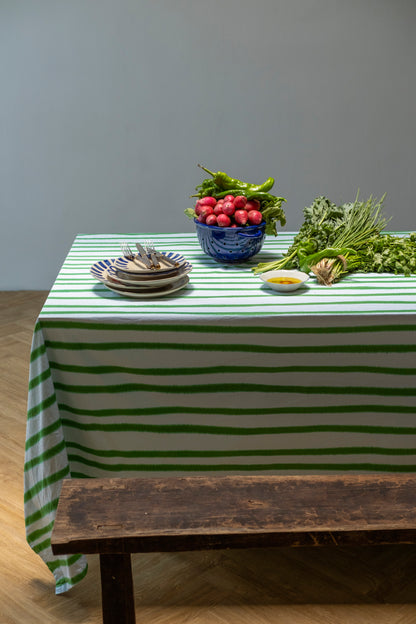 Blue Green Stripes Table Linen