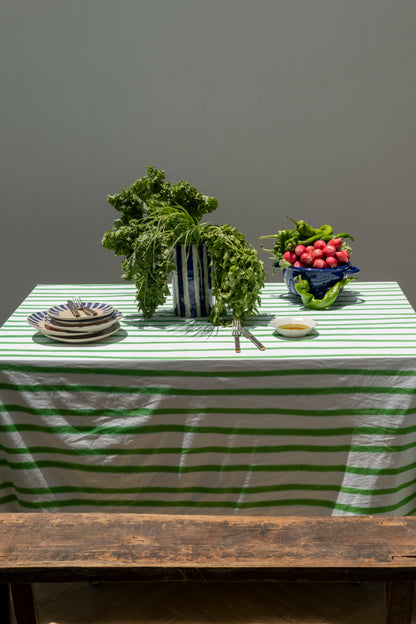 Blue Green Stripes Table Linen