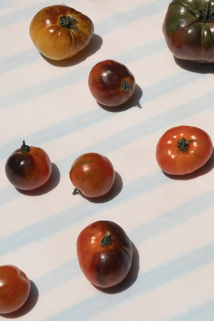 White Blue Stripes Table Linen
