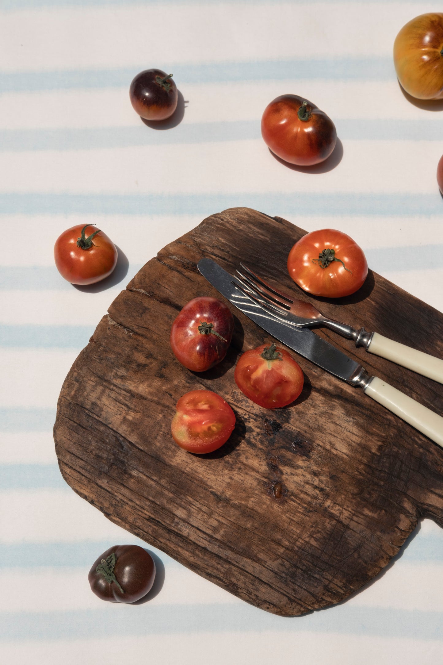 White Blue Stripes Table Linen