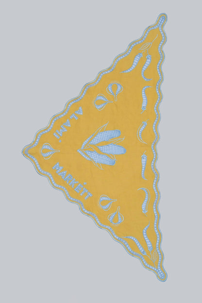 ALAMÍ x MARKÉTT Linen Scarf Mustard Sky Blue