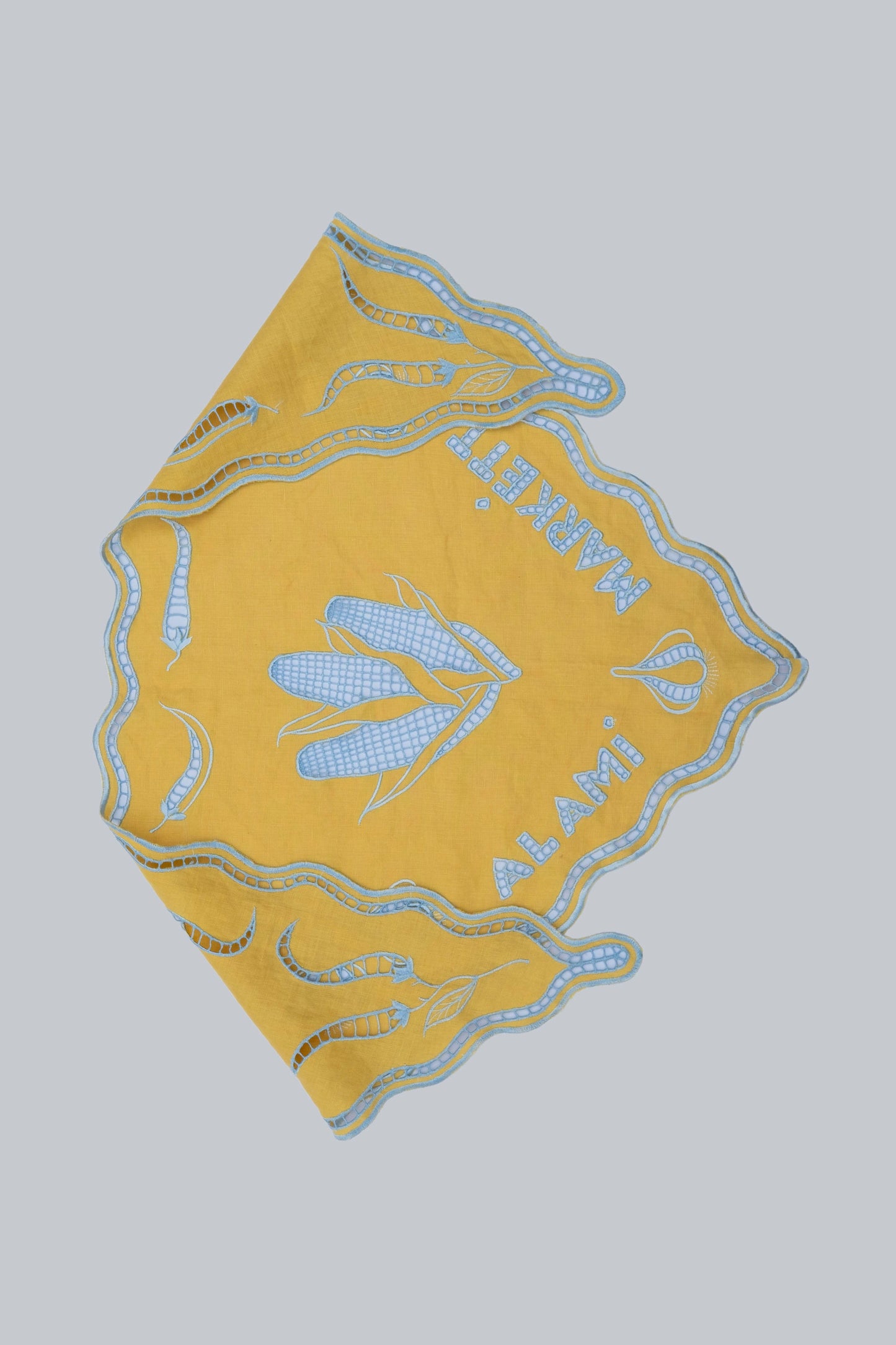ALAMÍ x MARKÉTT Linen Scarf Mustard Sky Blue