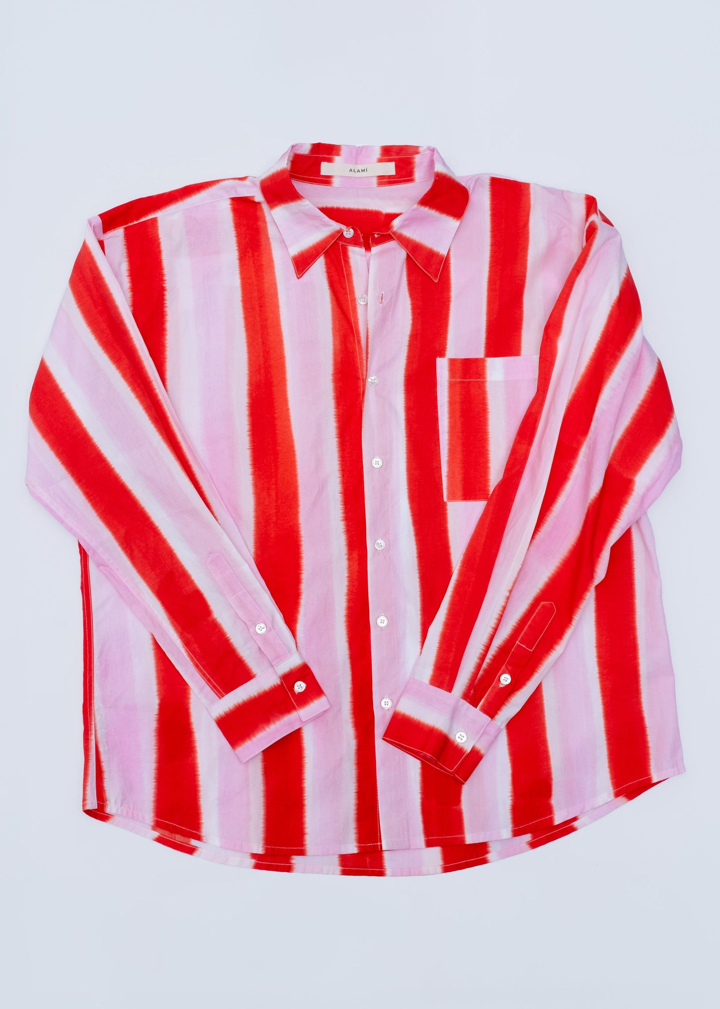 Striped Pink Red Oversized Shirt