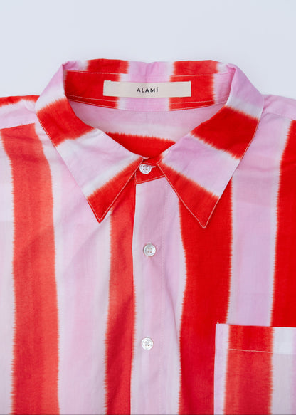 Striped Pink Red Oversized Shirt