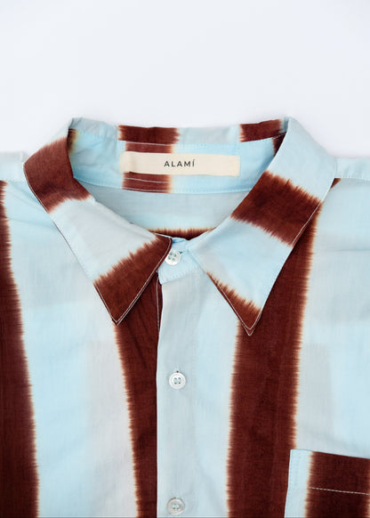 Striped Blue Brown Oversized Shirt