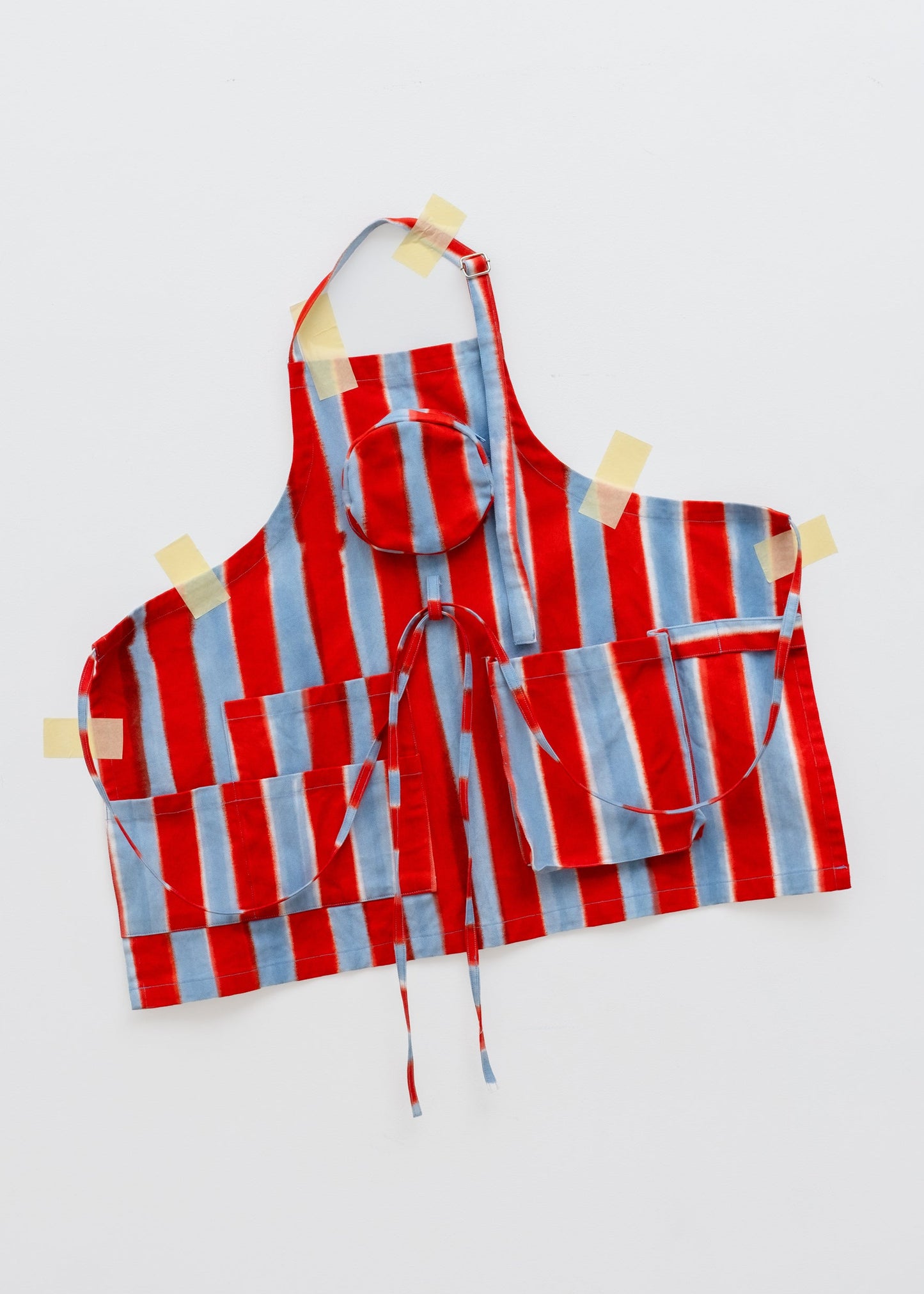 Striped Gardener’s Apron Red Blue