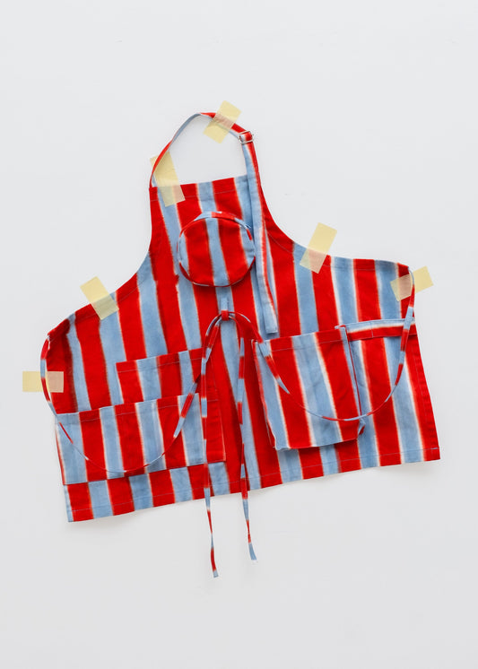 Striped Gardener’s Apron Red Blue