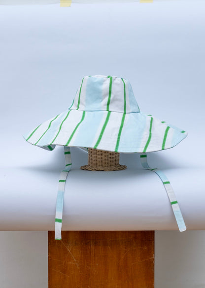 Striped Bucket Hat Green Sky Blue