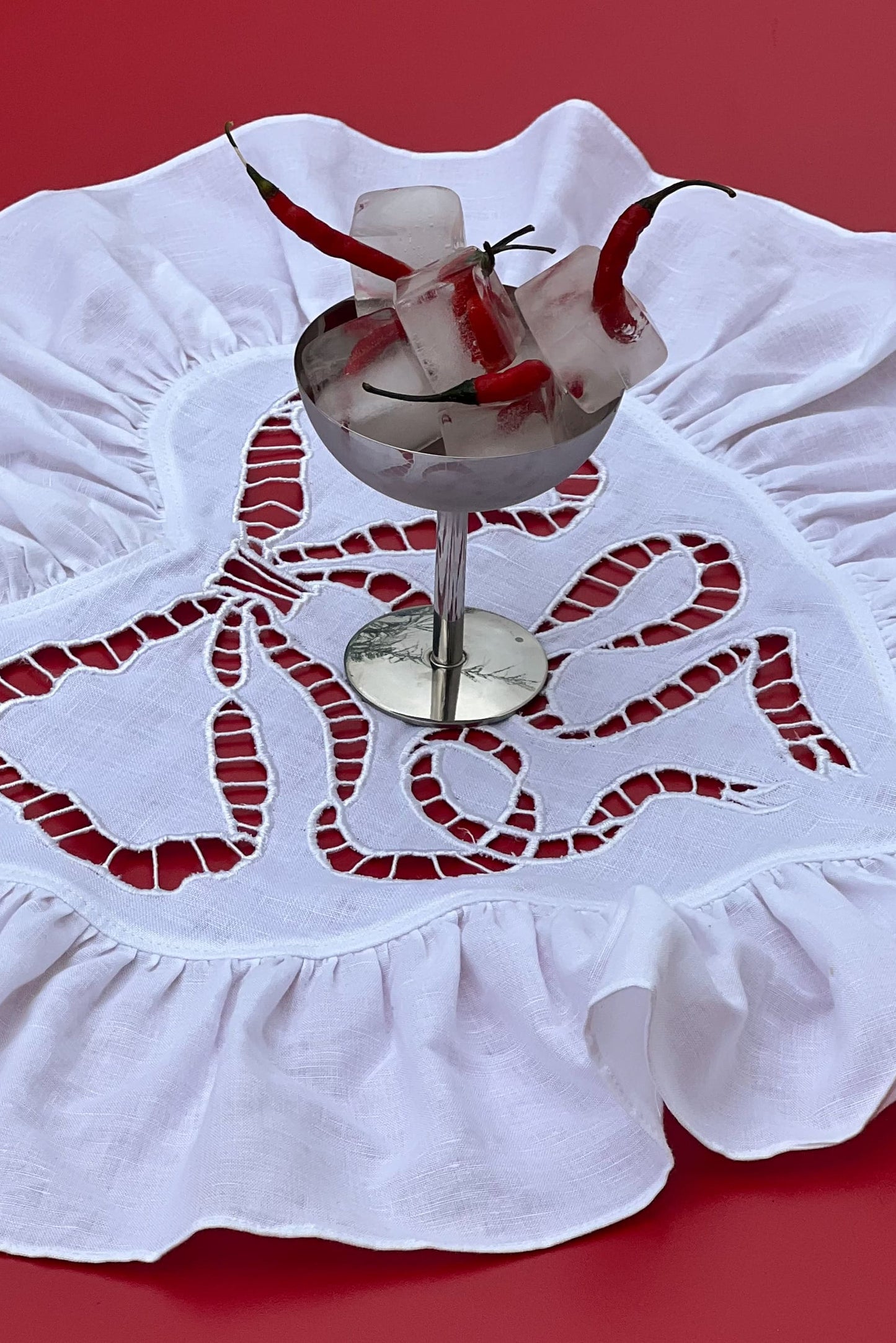 Heart Ruffle Linen Napkin