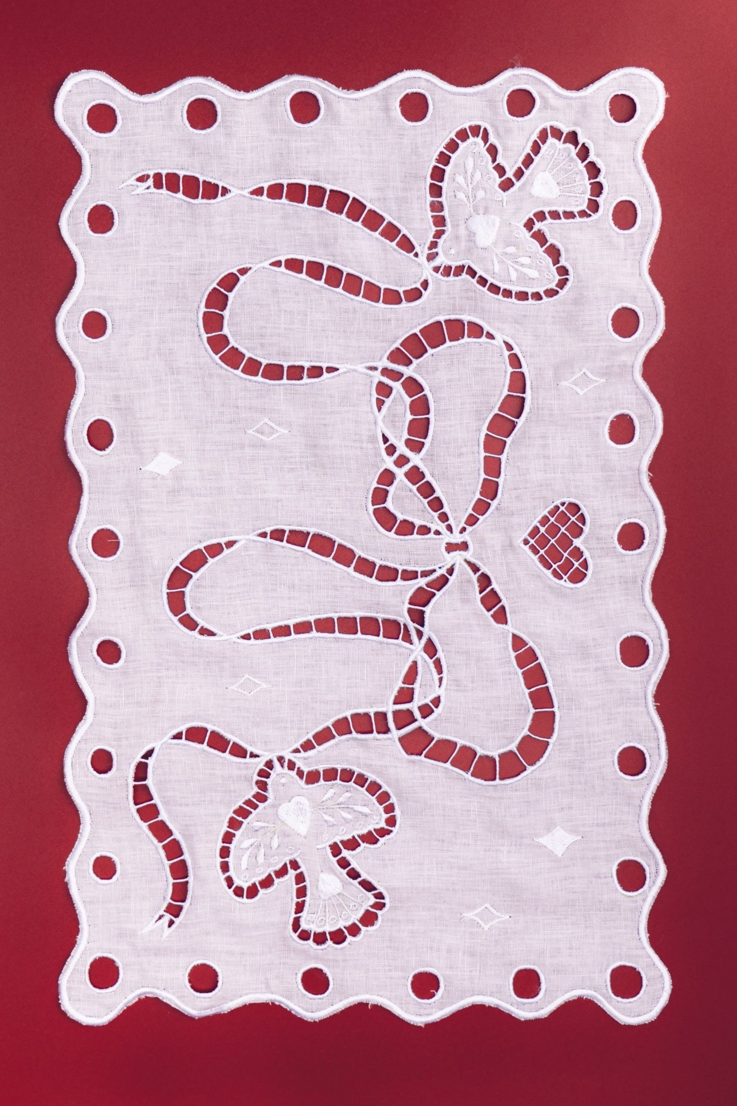 Love Birds Scalloped Napkin